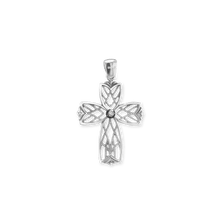 Load image into Gallery viewer, ITI NYC Filigree Lattice Cross Pendant in Sterling Silver