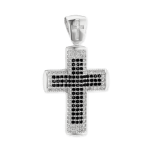 Load image into Gallery viewer, ITI NYC Classic Cross Pendant with Cubic Zirconia in Sterling Silver
