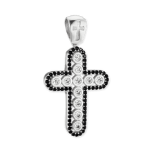 Load image into Gallery viewer, ITI NYC Classic Cross Pendant with Cubic Zirconia in Sterling Silver