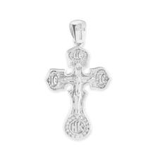 Load image into Gallery viewer, ITI NYC Byzantine Double-Sided Cross and Crucifix Pendant in Sterling Silver