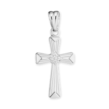 Load image into Gallery viewer, ITI NYC Flared Cross Pendant in Sterling Silver
