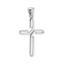 Load image into Gallery viewer, ITI NYC Bypass Cross Pendant in Sterling Silver