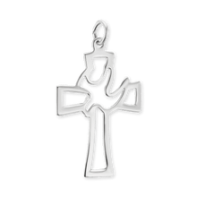 Load image into Gallery viewer, ITI NYC Cross Pendant with Holy Spirit Dove in Sterling Silver