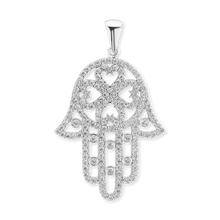 Load image into Gallery viewer, ITI NYC Hamsa Filigree Pendant in Sterling Silver