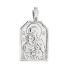 Load image into Gallery viewer, ITI NYC Madonna and Child Byzantine Double-Sided Pendant in Sterling Silver