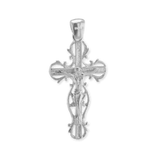 Load image into Gallery viewer, ITI NYC Filigree Vine Crucifix Pendant in Sterling Silver