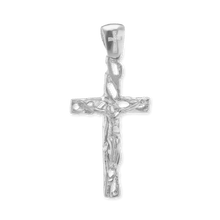 Load image into Gallery viewer, ITI NYC Filigree Wooded Crucifix Pendant in Sterling Silver