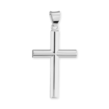 Load image into Gallery viewer, ITI NYC Tubular Cross Pendant in Sterling Silver