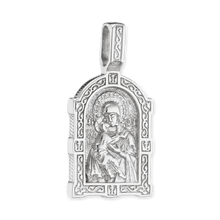 Load image into Gallery viewer, ITI NYC Madonna and Child Byzantine Double-Sided Pendant in Sterling Silver