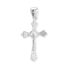 Load image into Gallery viewer, ITI NYC Trefoil Crucifix Pendant in Sterling Silver