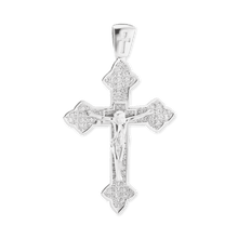 Load image into Gallery viewer, ITI NYC Trefoil Crucifix Pendant in Sterling Silver