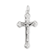 Load image into Gallery viewer, ITI NYC Trefoil Crucifix Pendant in Sterling Silver