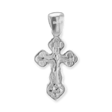 Load image into Gallery viewer, ITI NYC Trefoil Crucifix Pendant in Sterling Silver