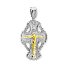 Load image into Gallery viewer, ITI NYC Byzantine Double-Sided Cross and Crucifix Pendant in Sterling Silver