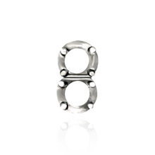 Load image into Gallery viewer, Strip Settings for 2 Round Stones (9.00 x 6.00 mm - 10.00 x 6.00 mm)