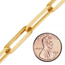 Load image into Gallery viewer, Bulk / Spooled Trace Elongated Paperclip Cable Chain in 14K & 18K Yellow Gold (1.30 mm - 7.80 mm)