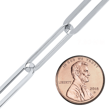 Load image into Gallery viewer, Bulk / Spooled Trace Elongated Cable Chain in Sterling Silver (2.50 mm - 7.80 mm)