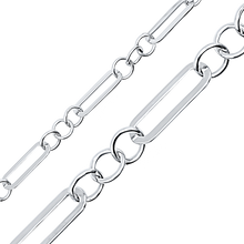 Load image into Gallery viewer, Bulk / Spooled Alternating Trace Elongated Paperclip Cable in Sterling Silver (3.50 mm - 5.00 mm)