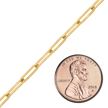 Load image into Gallery viewer, Bulk / Spooled Trace Elongated Paperclip Round Cable Chain in 14K Yellow Gold (2.50 mm - 7.80 mm)