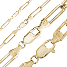 Load image into Gallery viewer, Round Tribeca Trace Paperclip Necklace in 14K Yellow Gold