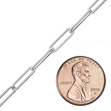 Load image into Gallery viewer, Bulk / Spooled Trace Elongated Paperclip Round Cable Chain in Sterling Silver (2.50 mm - 7.80 mm)