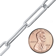 Load image into Gallery viewer, Bulk / Spooled Trace Elongated Paperclip Round Cable Chain in Sterling Silver (2.50 mm - 7.80 mm)