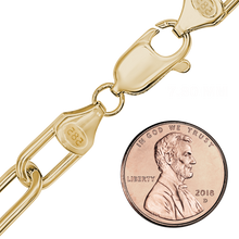 Load image into Gallery viewer, Round Tribeca Trace Paperclip Anklet in 14K Yellow Gold