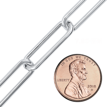 Load image into Gallery viewer, Bulk / Spooled Trace Elongated Paperclip Round Cable Chain in Sterling Silver (2.50 mm - 7.80 mm)