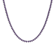 Load image into Gallery viewer, Tennis Necklace with Alexandrite Stones (June Birthstones) in 14K Gold (1.75 mm - 4.0 mm)