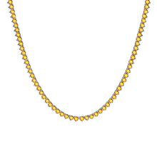 Load image into Gallery viewer, Tennis Necklace with Citrine Stones (November Birthstones) in 14K Gold (1.75 mm - 4.0 mm)