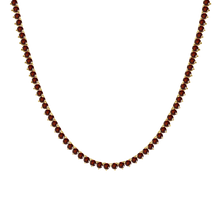 Load image into Gallery viewer, Tennis Necklace with Garnet Stones (January Birthstones) in 14K Gold (1.75 mm - 4.0 mm)