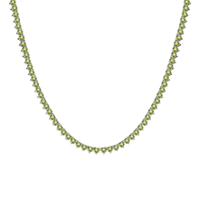 Load image into Gallery viewer, Tennis Necklace with Peridot Stones (August Birthstones) in 14K Gold (1.75 mm - 4.0 mm)
