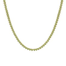 Load image into Gallery viewer, Tennis Necklace with Peridot Stones (August Birthstones) in 14K Gold (1.75 mm - 4.0 mm)