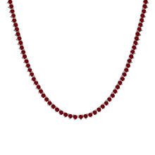 Load image into Gallery viewer, Tennis Necklace with Ruby Stones (July Birthstones) in 14K Gold (1.75 mm - 4.0 mm)
