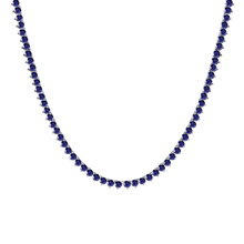 Load image into Gallery viewer, Tennis Necklace with Sapphire Stones (September Birthstones) in 14K Gold (1.75 mm - 4.0 mm)