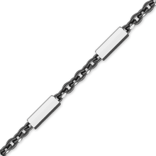 Load image into Gallery viewer, Bulk / Spooled Black Ruthenium Bar Cable Chain in Sterling Silver (1.20 mm)
