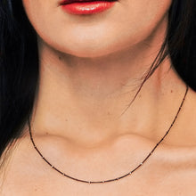 Load image into Gallery viewer, Nassau St. Studded Curb Chain Necklace in Sterling Silver