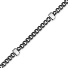Load image into Gallery viewer, Bulk / Spooled Black Ruthenium Studded Curb Chain in Sterling Silver (1.00 mm)
