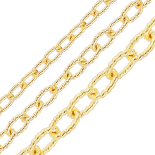 Load image into Gallery viewer, Bulk / Spooled Textured Cable Chain in 14K Yellow Gold (1.90 mm - 3.35 mm)