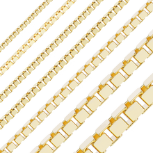 Load image into Gallery viewer, Bulk / Spooled Venetian Box Chain in 14K & 18K Yellow Gold (0.80 mm - 3.30 mm)