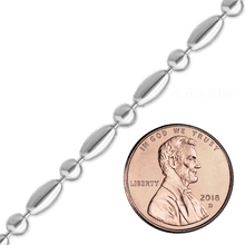 Load image into Gallery viewer, Bulk / Spooled Alternating Oval / Round Bead Chain in Sterling Silver (4.00 mm)