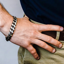 Load image into Gallery viewer, Bowery Cuban Curb Bracelet in Sterling Silver Black Ruthenium Finish