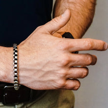 Load image into Gallery viewer, MSG Round Box Bracelet in Sterling Silver Black Ruthenium Finish