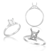 Load image into Gallery viewer, ITI NYC Emerald Shape 4 Prong Basket Solitaire