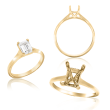 Load image into Gallery viewer, ITI NYC Emerald Shape 4 Prong Basket Solitaire