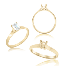 Load image into Gallery viewer, ITI NYC Emerald Shape 4 Prong Lucida Solitaire