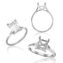 Load image into Gallery viewer, ITI NYC Emerald Shape 4 Prong Lucida Solitaire