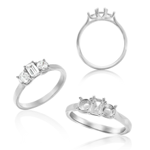 Load image into Gallery viewer, ITI NYC Emerald Shape Lucida 4 Prong with Side Stones