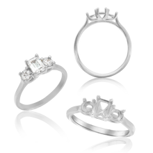 Load image into Gallery viewer, ITI NYC Emerald Shape Lucida 4 Prong with Side Stones