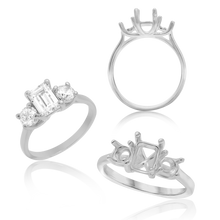 Load image into Gallery viewer, ITI NYC Emerald Shape Lucida 4 Prong with Side Stones